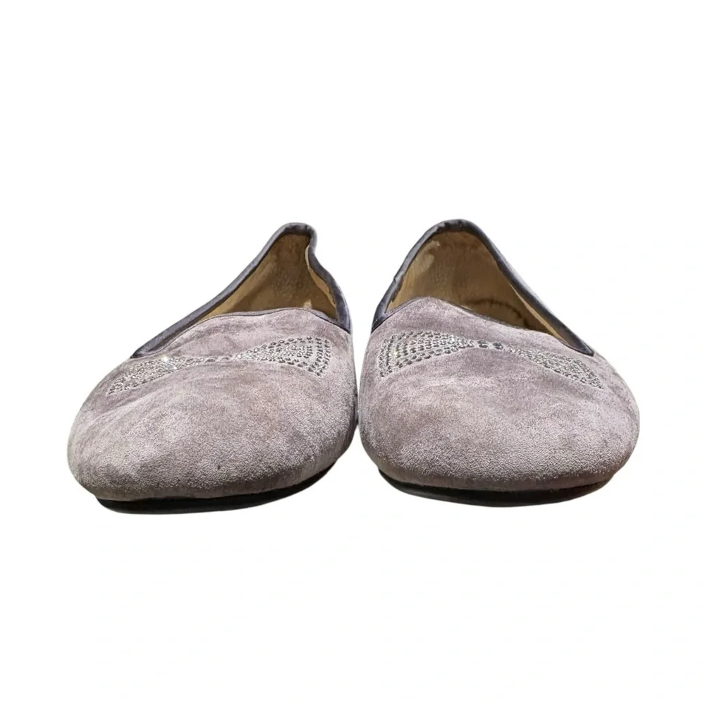 UGG Alloway Crystal Bow Flat Shoe Gray Size 9